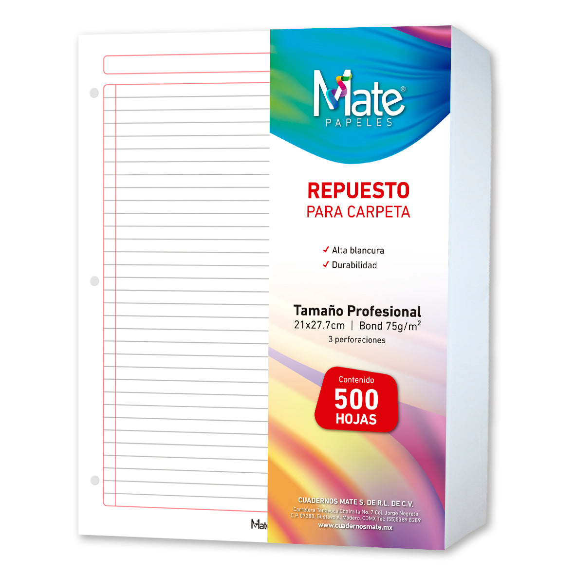 Hojas Para Carpeta | Carta | 500 Hojas