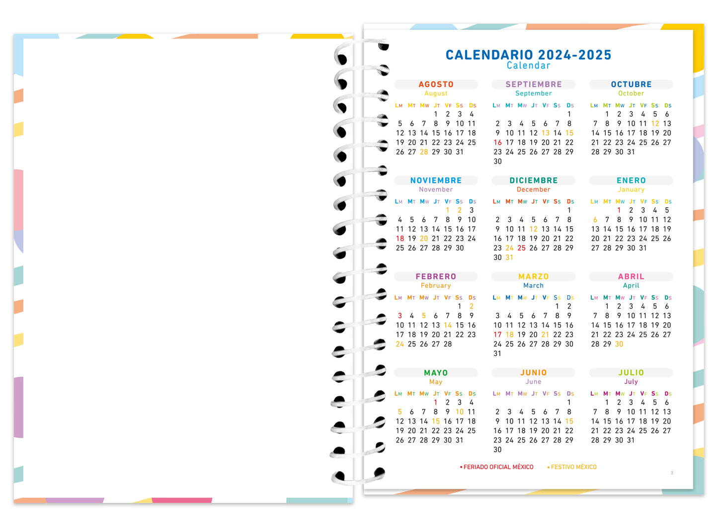 Agenda Diaria | Pasta Dura | 17 X 23.5 Cm | Escolar | X