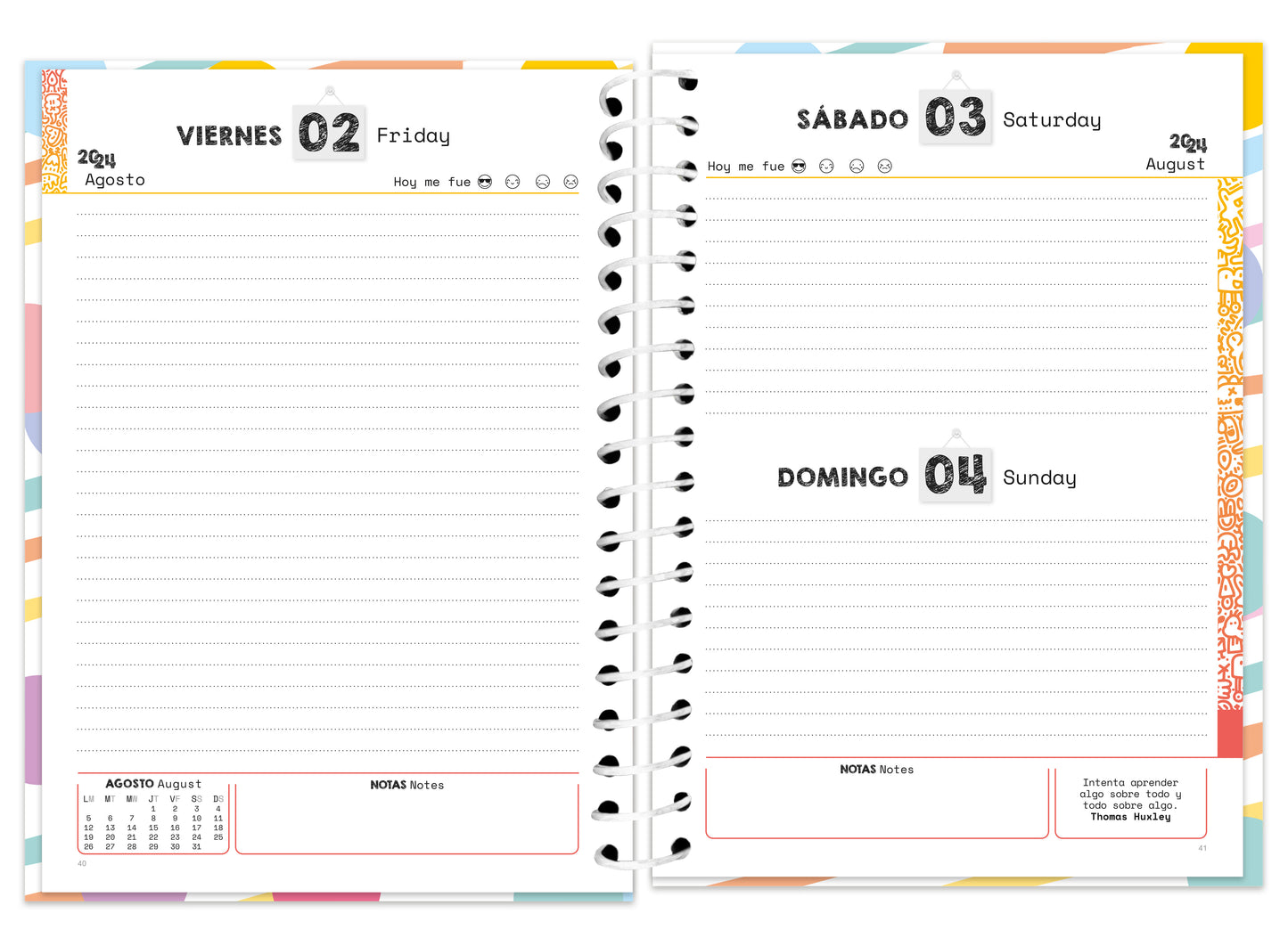 Agenda Diaria | Pasta Dura | 17 X 23.5 Cm | Escolar | X