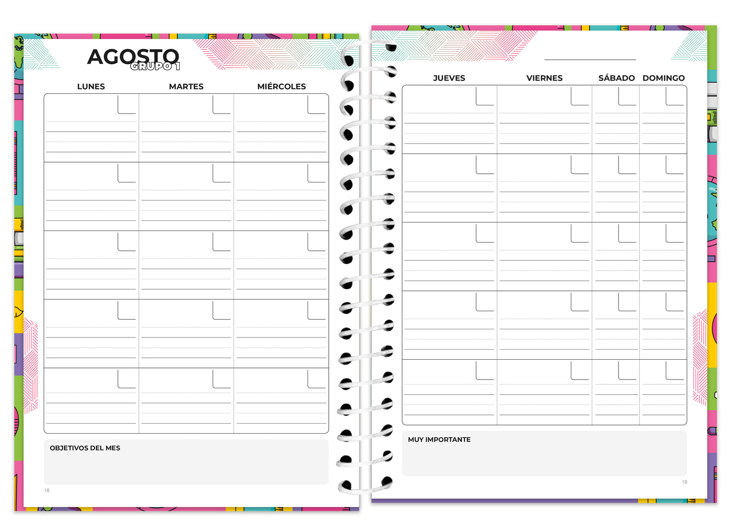 Agenda Para Maestros | Semanal | Pasta Dura | Escolar | Z2