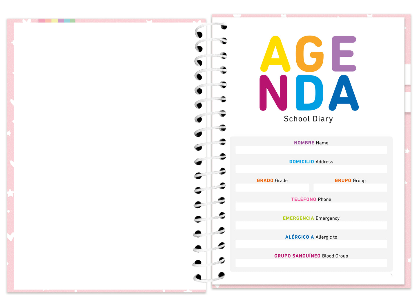 Agenda Semanal | Niña | Pasta Dura | Escolar | P