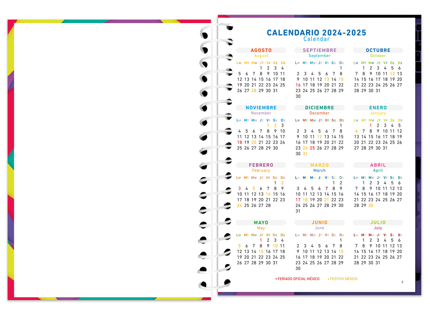 Agenda Semanal | Pasta Dura | Escolar | N
