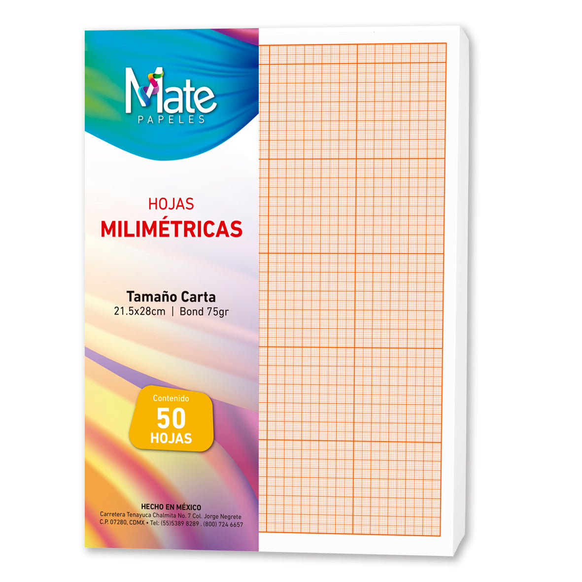 Papel Milimétrico 75 G | Tamaño Carta | 50 Hojas