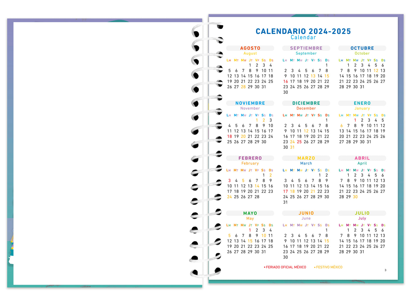 Agenda Semanal | Pasta Dura | Escolar | M